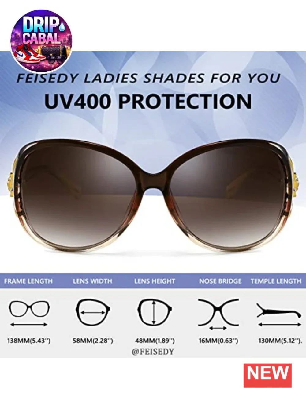 Oversized Polarized Sunglasses Women Men UV400 Protection Large Frame Rhinestone